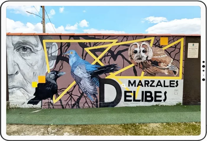 Mural homenaje a miguel delibes