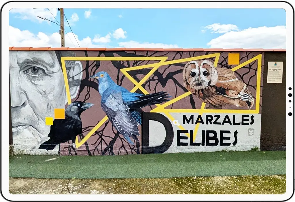 Mural homenaje a miguel delibes